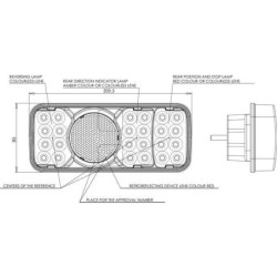 Lampa tylna zespolona LED, prawa, prostokątna, 12/24V Kramp