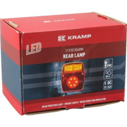 Lampa tylna zespolona LED, kwadratowa, 12/24V 5-pinowa Kramp