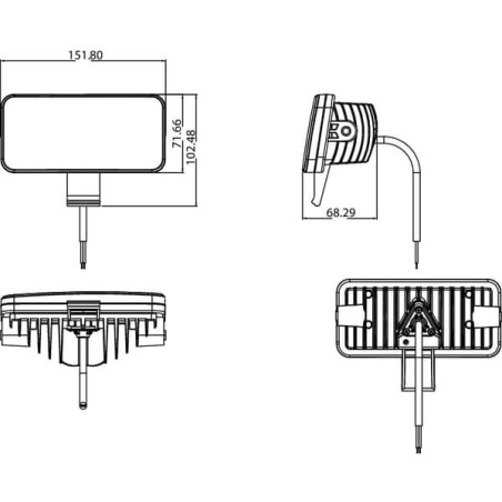 Lampa robocza LED, prostokątna 54W 4100lm 10/30V światło rozproszone 18 LED Kramp