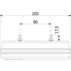 Lampa tylna zespolona LED, lewa prostokątna, 12/24V czerwona/pomarańczowa 205x53.6x80 mm gopart