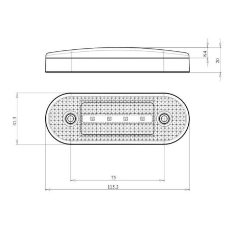 Lampa obrysowa LED, z kierunkowskazem, prostokątna, 12-24V, 115.3x41.3x20 mm, Kramp