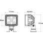 Lampa robocza LED, kwadratowa 67W 5600lm 10/30V z wtyczką Deutsch światło szerokokątne 20 LED Kramp