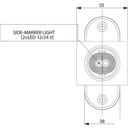 Lampa obrysowa przednio-tylna i pozycyjna boczna LED, 12/24V z przewodem 5m