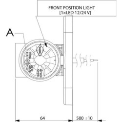 Lampa obrysowa przednio-tylna i pozycyjna boczna LED, 12/24V z przewodem 5m