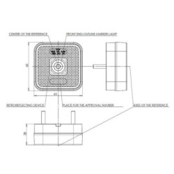 Lampa obrysowa LED, kwadratowa, 12/24V z przewodem i uchwytem Kramp