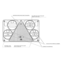 Lampa tylna zespolona LED, prawa, prostokątna, 12/24V 5-pinowa Kramp