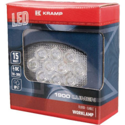 Lampa robocza LED, owalna, 15W 1900 lm 10/30V światło rozproszone 10 LED Kramp