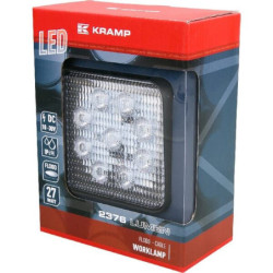 Lampa robocza LED, kwadratowa, 27W 2376 lm 10/30V światło rozproszone Kramp