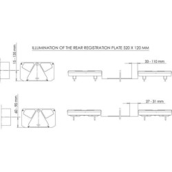 Lampa tylna zespolona LED, lewa, prostokątna, 12/24V Kramp