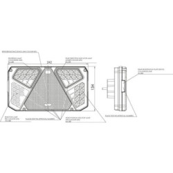 Lampa tylna zespolona LED, lewa, prostokątna, 12/24V Kramp