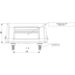 Lampa oświetlenia tablicy rejestracyjnej 5W, prostokątna, 12/24V, 85 x 30 x 38.8 mm, gopart