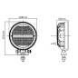 Lampa robocza LED, okrągła, 24W 2272 lm 9/36V światło rozproszone z wtyczką Deutsch, 16 LED Kramp