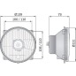 Reflektor przedni halogenowy, okrągły 12/24V H4, R2, W5W Ø 139/131x75 mm Kramp