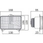 Reflektor przedni halogenowy, prostokątny 12/24V H4, T4W 168x106 mm Kramp