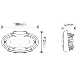 Lampa robocza LED, owalna 40W 3500lm 10/30V światło ultra szerokokątne rozproszone 8 LED Kramp