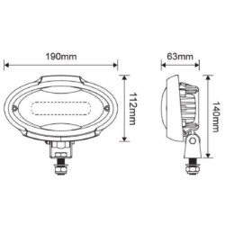 Lampa robocza LED, owalna 40W 3500lm 10/30V światło ultra szerokokątne rozproszone 8 LED Kramp