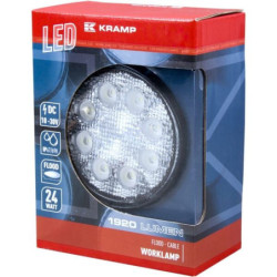 Lampa robocza LED, okrągła, 24W 1920 lm 10/30V światło rozproszone 8 LED Kramp