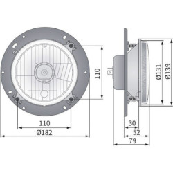 Reflektor przedni halogenowy, okrągły 12/24V H4, R2, W5W Ø 139 mm 131x75 mm Kramp