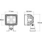 Lampa robocza LED, kwadratowa 67W 5600lm 10/30V z wtyczką Deutsch światło szerokokątne 20 LED Kramp