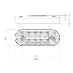 Lampa obrysowa LED, prostokątna, 12-24V, 115.3x41.3x20 mm, Kramp