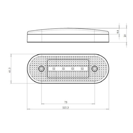 Lampa obrysowa LED, prostokątna, 12-24V, 115.3x41.3x20 mm, Kramp