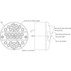 Lampa tylna zespolona LED, okrągła 12V Ø 142 mm 5-pin Kramp