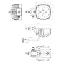 Lampa robocza LED, 12W 800 lm kwadratowa, 10/30V światło rozproszone Kramp