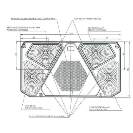 Lampa tylna zespolona prostokątna lewa halogen 12V lub 24V gopart