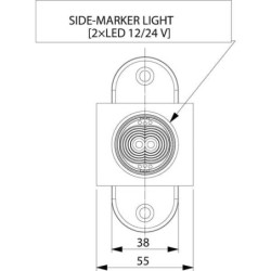 Lampa obrysowa LED, 0.7/1.4W 12/24V biała/pomarańczowa/czerwona 3 LED Kramp