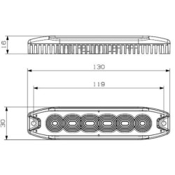 Lampa ostrzegawcza, bursztynowa, 6 LED, TA2