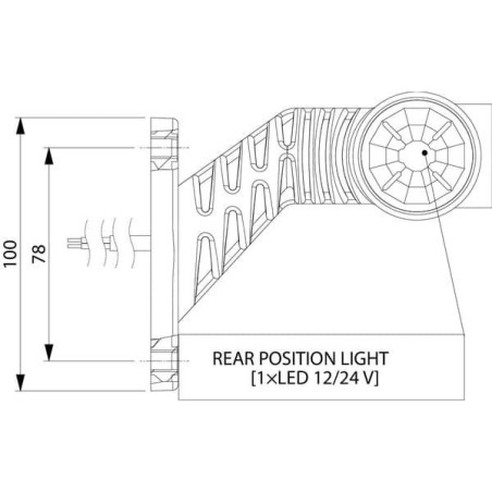 Lampa obrysowa LED, prawa, 0.7/1.4W 12/24V biała/pomarańczowa/czerwona 3 LED Kramp