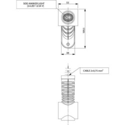 Lampa obrysowa LED, prawa, 0.7/1.4W 12/24V biała/pomarańczowa/czerwona 3 LED Kramp