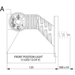 Lampa obrysowa LED, prawa, 0.7/1.4W 12/24V biała/pomarańczowa/czerwona 3 LED Kramp