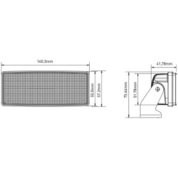 Lampa robocza LED, prostokątna, 42W 3800 lm 10/30V światło rozproszone 14 LED Kramp