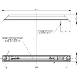 Lampa obrysowa LED, tylna 12/24V