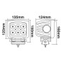 Lampa robocza LED, kwadratowa, 60W 5400 lm 10/30V światło rozproszone 6 LED Kramp