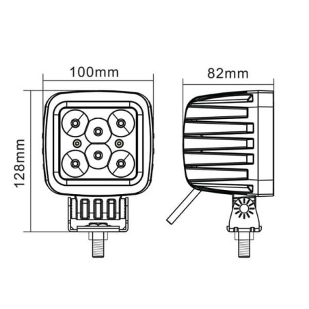 Lampa robocza LED, kwadratowa, 42W 3780 lm 10/30V światło rozproszone 6 LED Kramp