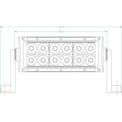 Lampa robocza długa LED, 36W, 3060lm, prostokątna,12/24V z przewodem, światło któtkie rozproszone, 12 LED Kramp