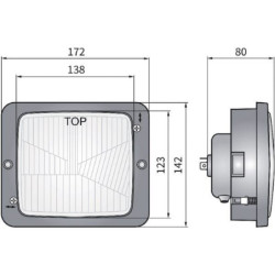 Reflektor przedni halogenowy, prostokątny 12/24V H4, R2, T4W 172x142 mm Kramp