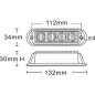 Lampa ostrzegawcza LED, 12W 12/24V pomarańczowa przykręcana 4 LED Kramp