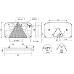 Lampa tylna zespolona, prawa 12/24V