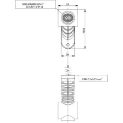 Lampa obrysowa LED, lewa 0.7/1.4W 12/24V biała/pomarańczowa/czerwona 3 LED Kramp