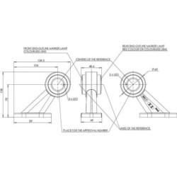 Lampa obrysowa LED, lewa 12/24V Kramp