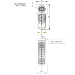 Lampa obrysowa LED, lewa 0.7/1.4W 12/24V biała/pomarańczowa/czerwona 3 LED Kramp