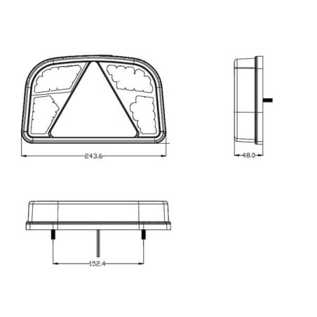 Lampa tylna przyczepy LED, prostokątna, 12V, lewa, 244x149x48 mm, Bayonet 7-pin, gopart