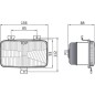 Reflektor przedni halogenowy, prostokątny 12/24V H4, T4W 156x93 mm Kramp