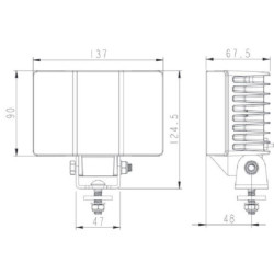 Lampa robocza LED, prostokątna 60W 5700lm 9/36V światło rozproszone Kramp