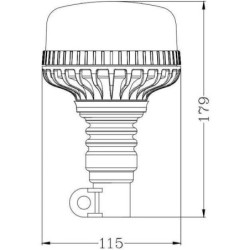 Lampa błyskowa LED, 17W 12/24V na uchwyt, elastyczna, EMC Kramp