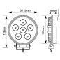 Lampa robocza LED, okrągła, 27W 1850 lm 10/30V światło rozproszone 6 LED gopart