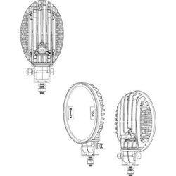 Lampa robocza LED, owalna 24W 2240lm światło rozproszone 8 LED Kramp